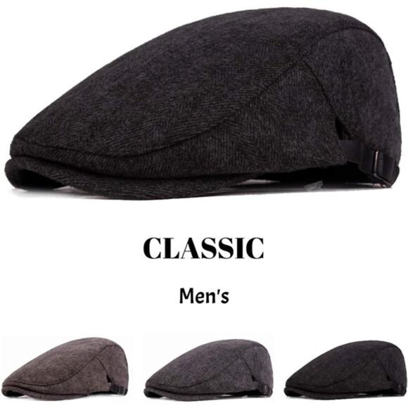 Newsboy Cap Hat Mens Classic Ivy Cabbie Hunting Hats Vintage Peak Golf Hat Flat - Picture 2 of 7